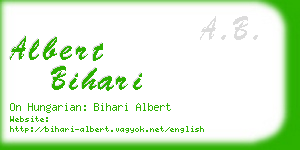 albert bihari business card